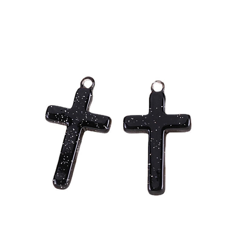 DIY Corea del Sur BOMGOM llavero lentejuelas Cruz colgante resina accesorios teléfono móvil belleza