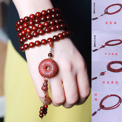 印度小葉紫檀招財納福手鍊 男女108顆木質手串車掛 高油密雞血紅