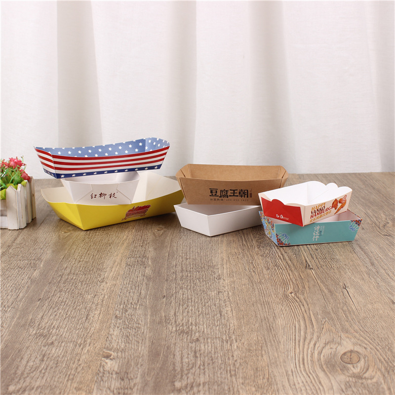 一次性餐盘烧烤盘牛皮纸长方形纸托盘烤串小吃纸盘碟子打包盒餐具