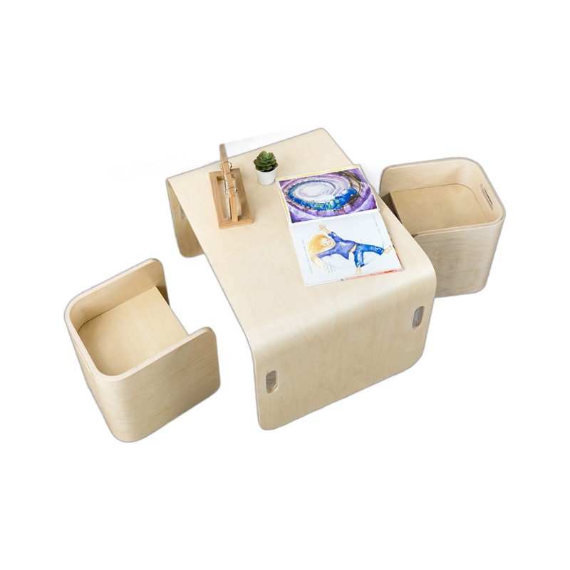 Aprendizaje familiar Mesa de madera maciza Mesa de pintura hecha a mano Escritorio de escritorio para bebés Escritorio de escritura Puzzle para niños Iluminación de educación temprana