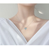 Blue crystal, necklace, chain for key bag , simple and elegant design, Japanese and Korean, internet celebrity, Birthday gift