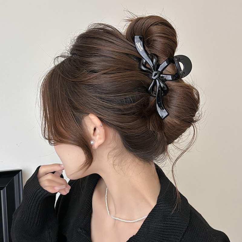 Temperamento lazo pinza mujer 2025 nuevo estilo parte posterior de la cabeza horquilla grande clip de tiburón de sentido avanzado horquilla de tocado