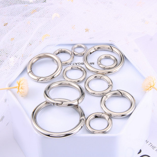 316 Stainless Steel Open Buckle DIY Handmade Luggage Buckle Ring Jewelry Accessories Solid Key Chain 304 Spring Buckle