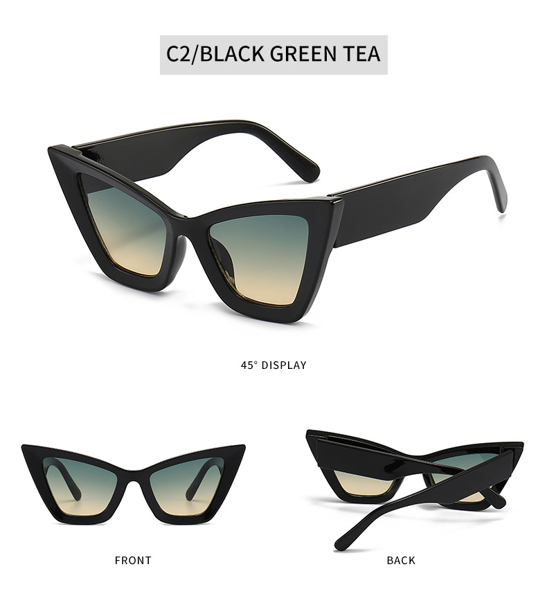 Streetwear Solid Color Pc Cat Eye Full Frame Women's Sunglasses display picture 5