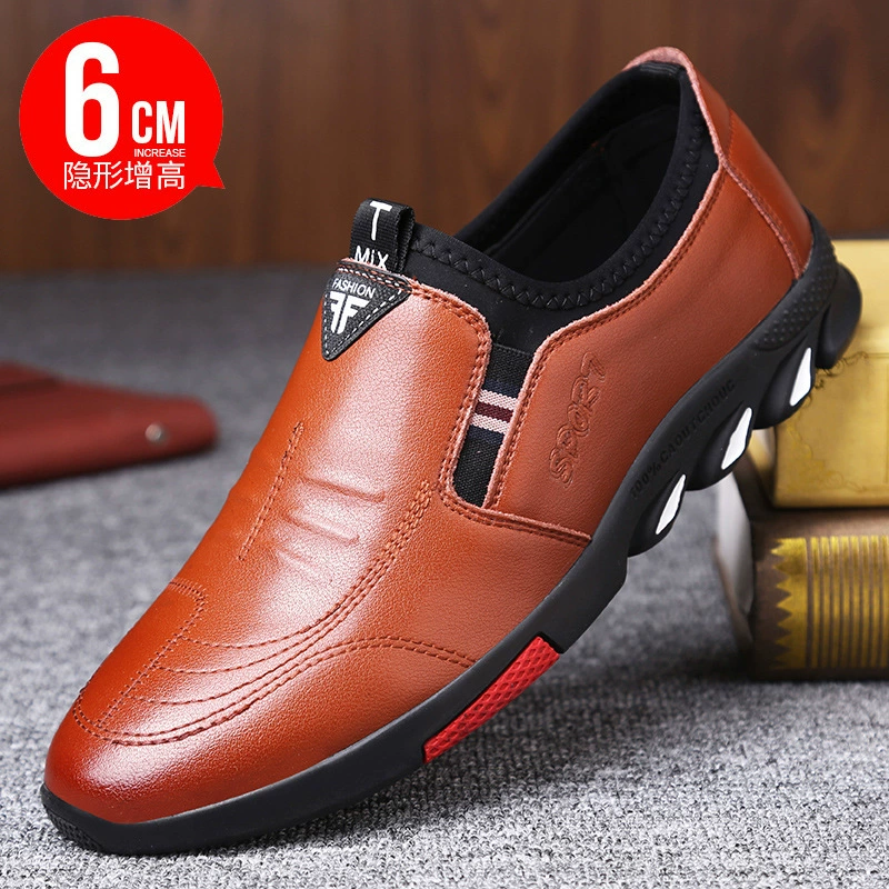 Весенне-летняя обувь с невидимым увеличением роста, дышащая повседневная обувь, модная Корейская мужская кожаная обувь, чехол для увеличения роста стопы, мужская обувь, универсальная