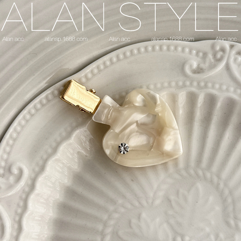 Alan Sweet Girly Star Love ダイヤモンド付きプリンセスヘッドバングヘアクリップ酢酸繊細なヘアクリップサイドクリップ|undefined