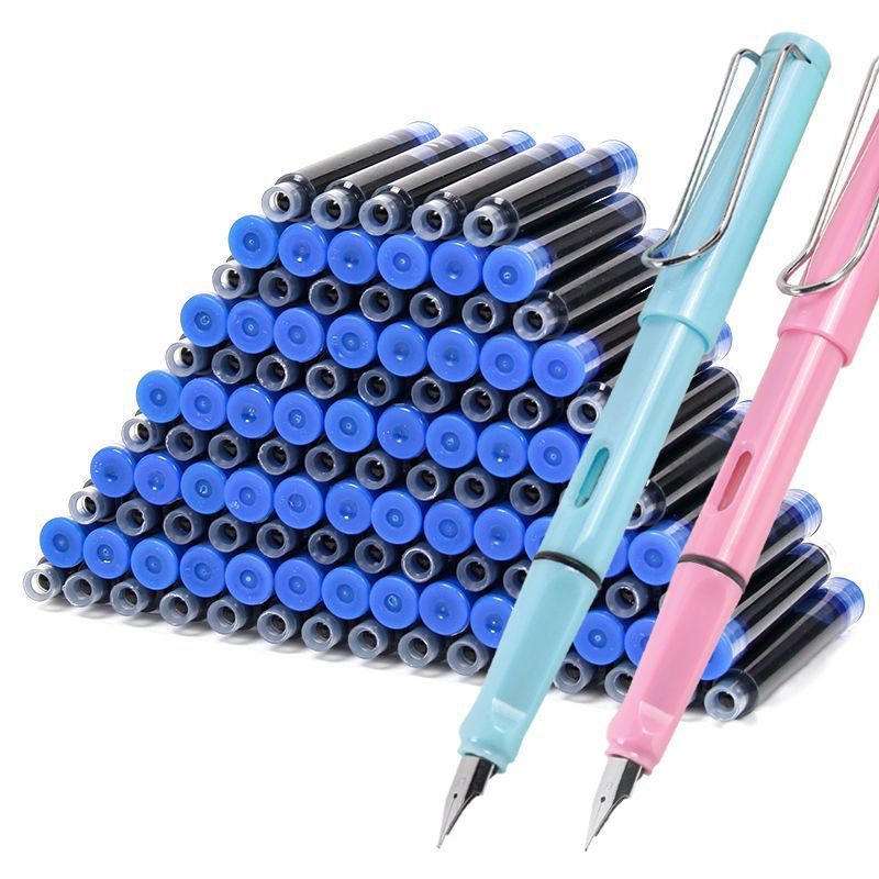 廠家直銷3.4mm大口徑通用墨囊墨水黑色藍黑紅色可替換學生用墨囊