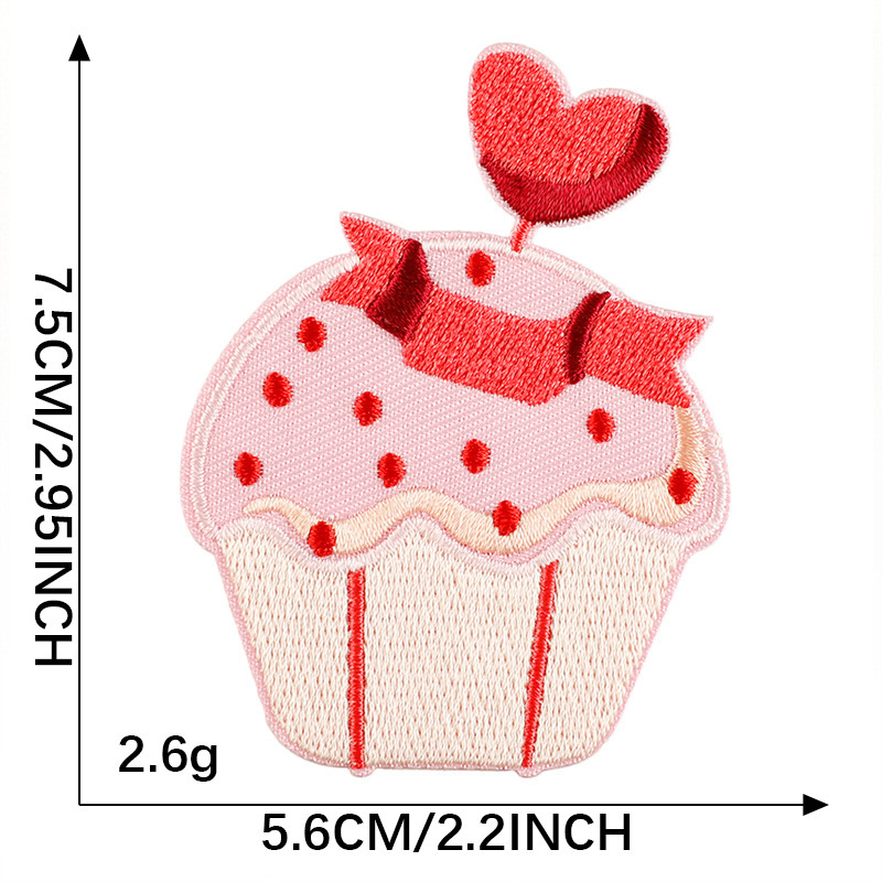 刺繍ステッカーピンクシリーズケーキアイスクリームパッチステッカー自己粘着衣類アクセサリー DIY ハンドブックパッチ布ステッカー|undefined