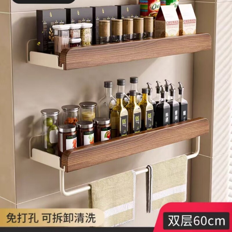 美ラードの台所の物置棚は穴を開けないで調味料をかぶせます。|undefined