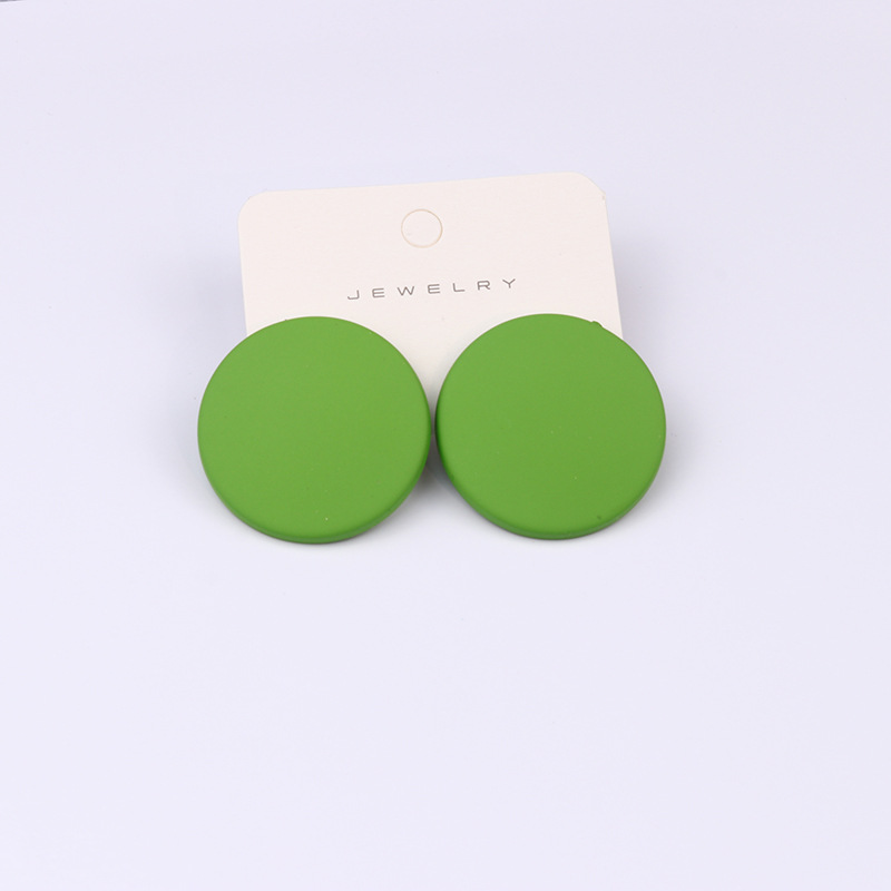 Exaggerated Round Arylic Spray Paint Ear Studs