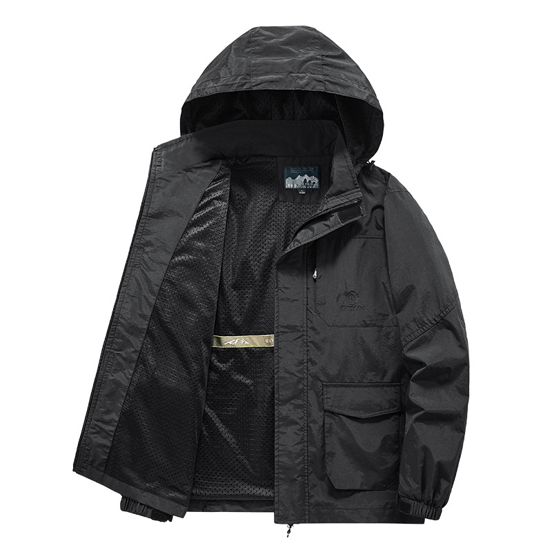 Chaqueta al aire libre transfronteriza para hombres primavera y otoño secado rápido a prueba de viento tamaño grande suelto delgado comercio exterior carga chaqueta de trabajo casual para hombres