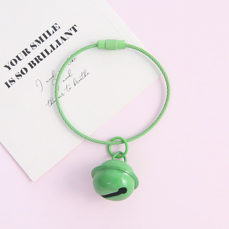Green small bell, steel wire, 22mm