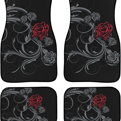 Avtomobil döşəmə paspasları – American flower butterfly easy - car-floor-mat-36-354548-68cm-two-pairs-total-four-pieces