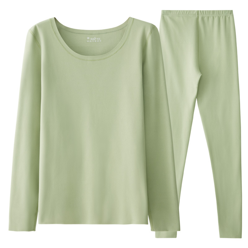 Otoño e invierno de ropa interior térmica de terciopelo traje de mujer sin costuras calefacción con forro polar ropa interior ropa de otoño pantalones largos traje térmico antibacteriano mujeres