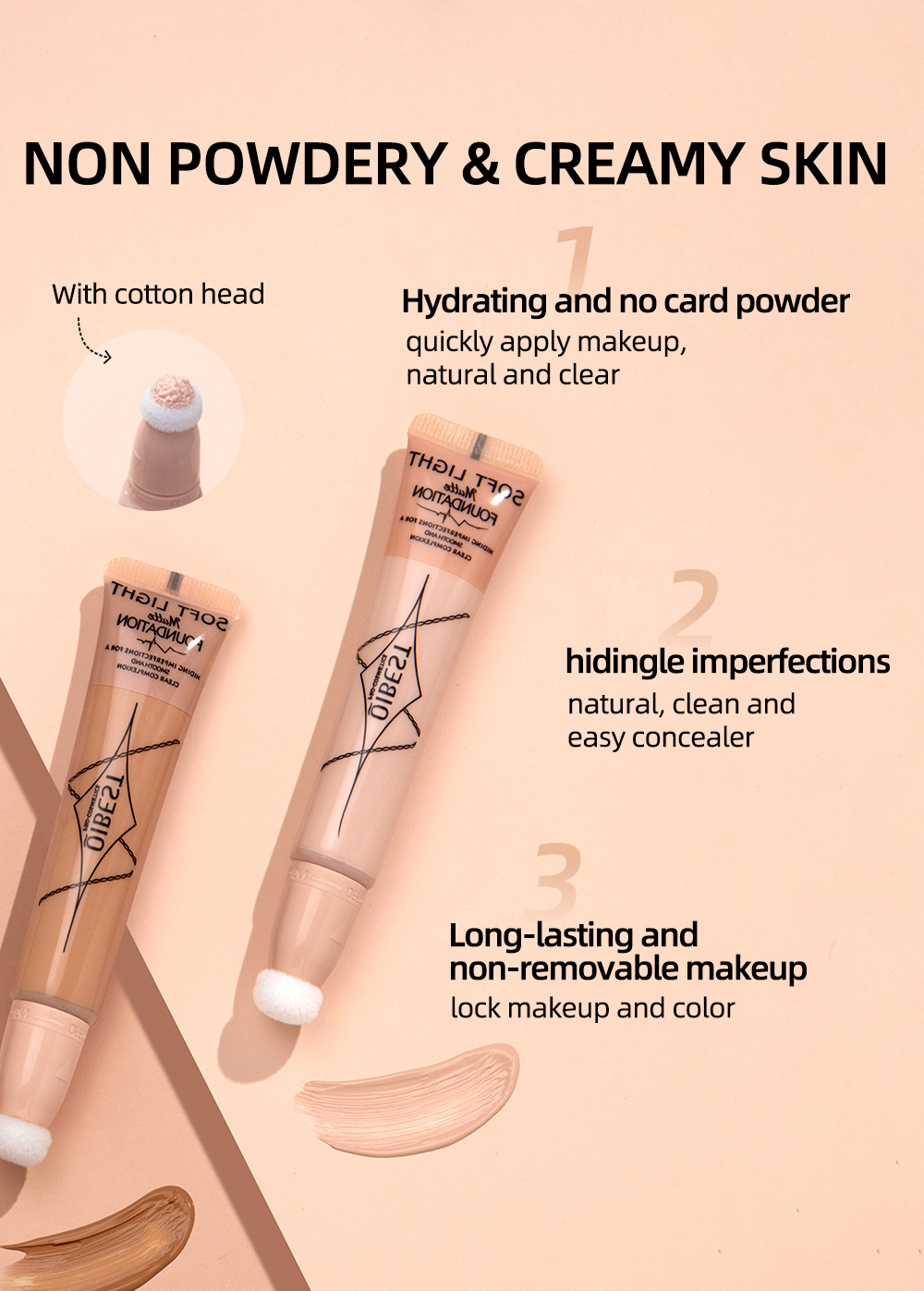 Carina QiBest – correcteur à coussin d'air, liquide mat, couvre les Pores invisibles, crème de fond de teint hydratante naturelle_voghion.com