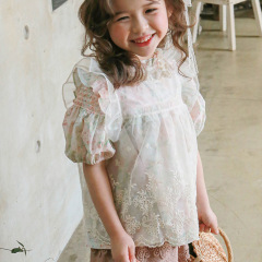 2024 Summer Strawberry Sand Korean Children's Clothing Girl Fashion Gauze Outerwear Vest