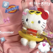 夏日海边泳圈kitty挂件黑皮夏威夷哈喽hallo钥匙扣kt饰品可爱日系