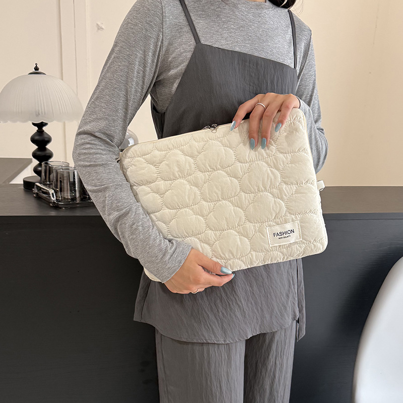 Korean Cloud-Shaped Inner Bag for Men and Women, Filled with Cotton, Quilted, Soft, Shockproof, for Tablets and Laptops, with Cotton Padding