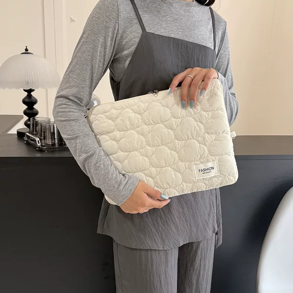 Korean Cloud-Shaped Inner Bag for Men and Women, Filled with Cotton, Quilted, Soft, Shockproof, for Tablets and Laptops, with Cotton Padding