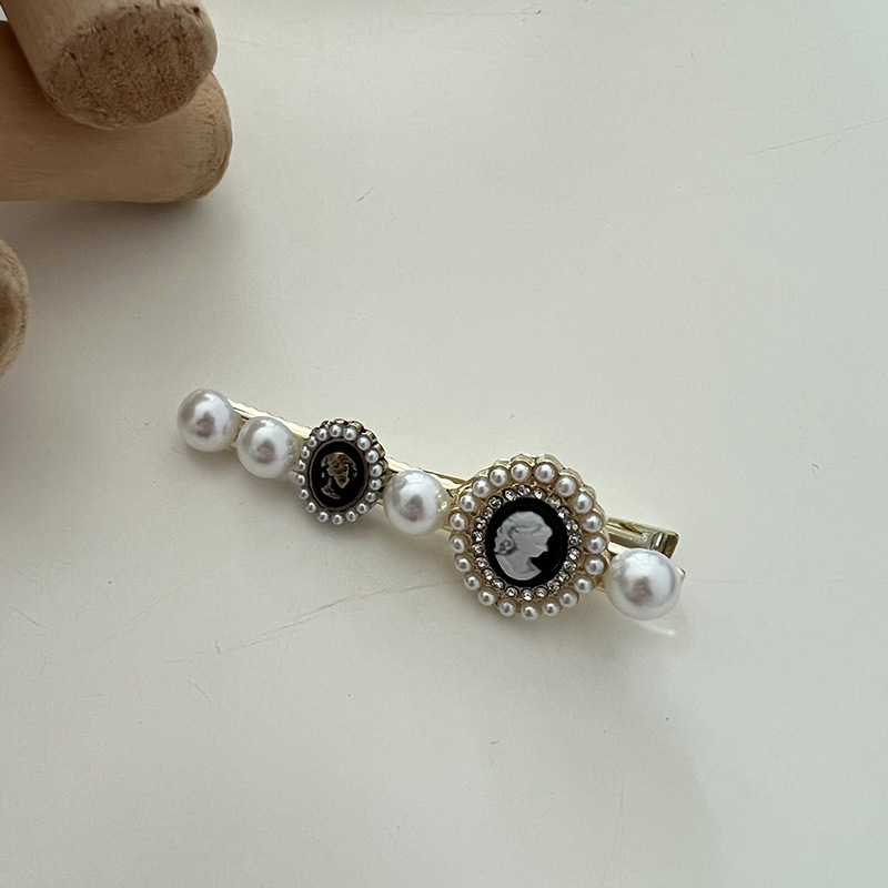 Fermaglio capelli cuore perla stile coreano strass accessorio_voghion.com
