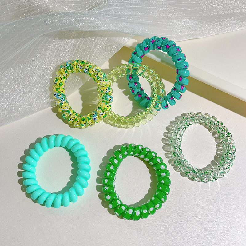 Dolce color cable telefónico cabello anillo de cabello cuerda de cabello mujer simple sin marcas cuerda de cabello no daña el cabello banda de goma cubierta de cabello