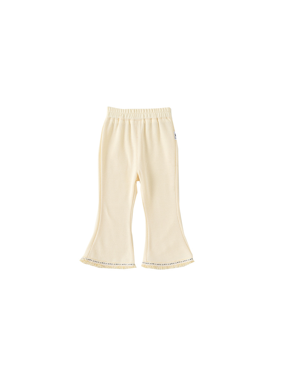 Pantalones acampanados de invierno estilo coreano para niñas de Yubao, con forro de felpa y pantalones infantiles gruesos.