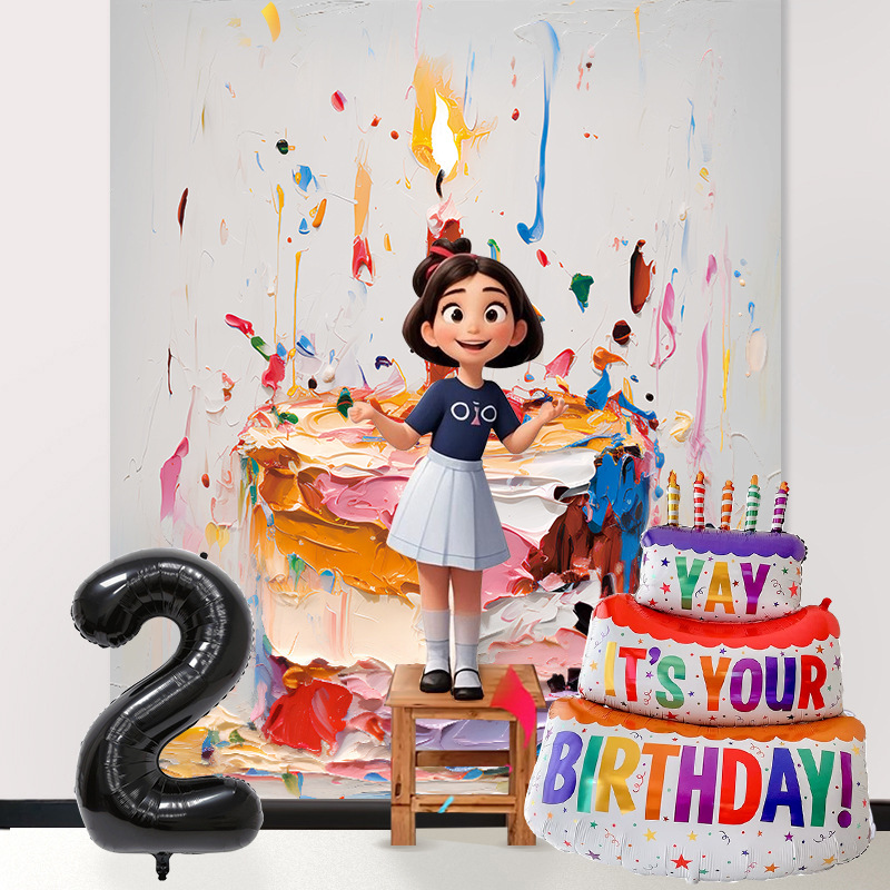 Nuevo niño fiesta de cumpleaños pastel de cumpleaños set bandera princesa corona globos de aluminio para niñas