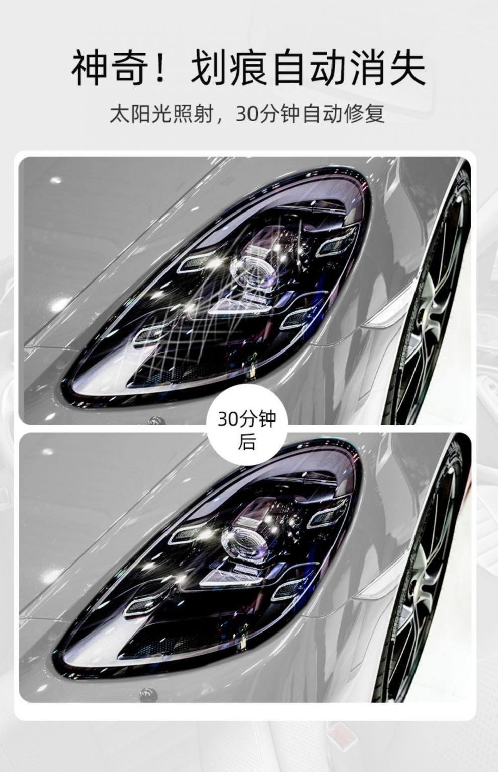 Suitable for Porsche blackened headlight film for all models, headlight and taillight 1:1 cut-to-fit light-controlled photochromic film modification