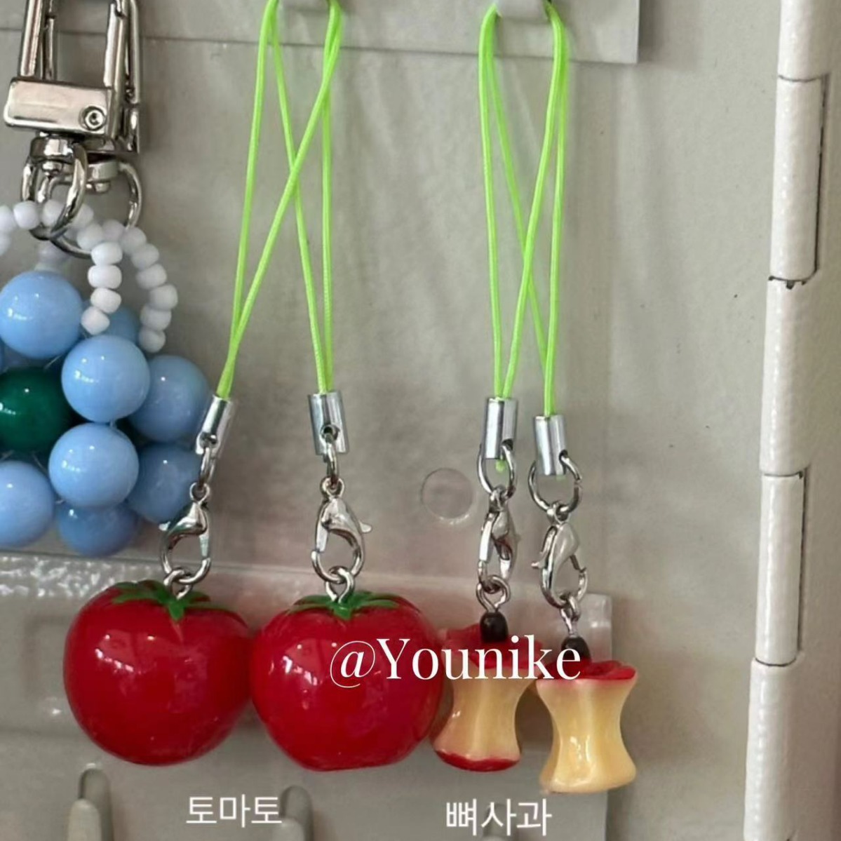 ins funny fruit fashion niche embellished mobile phone chain U disk anti-lost pendant airpods ornaments cute sweet