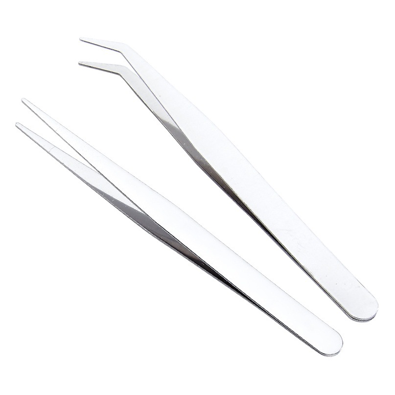 Pinzas de acero inoxidable engrosadas endurecidas pinzas rectas de codo clip de reparación al por mayor herramientas pequeñas ventas directas de la fábrica