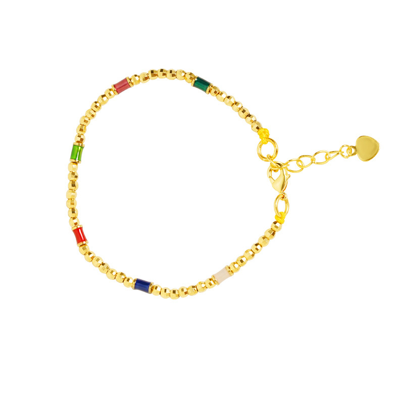 Collar de perlas láser de oro de oro de Vietnam temperamento de alta calidad de lujo ligero pulsera joyería accesorios al por mayor no se desvanecen