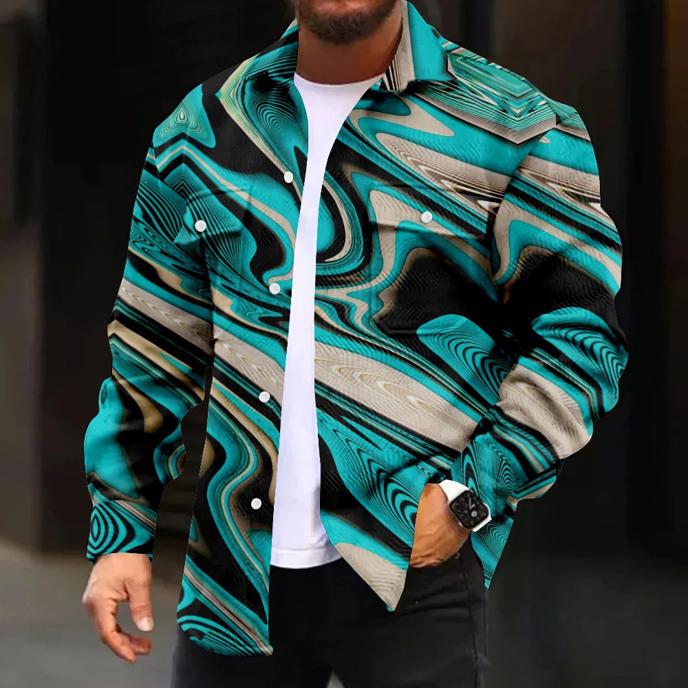 Venta caliente moda moda moda impresión digital chaqueta de solapa retro estilo británico chaqueta de un solo pecho MD05