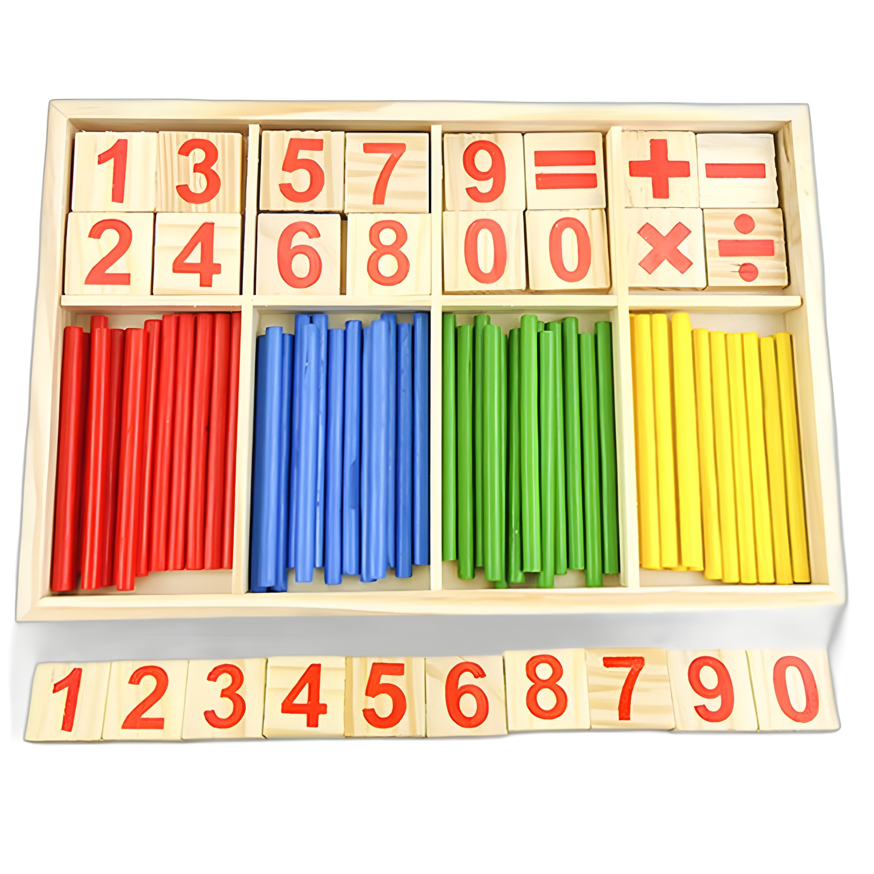 Juguetes de madera redondos números combinados barra de conteo infantil juegos de puzzle para aprender a contar