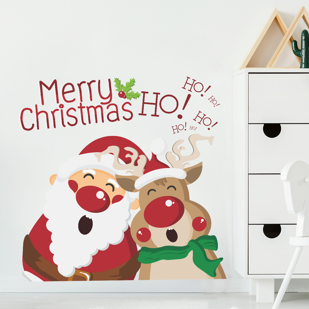 Merry Christmas Santa Claus Fawn Window Glass Decoration Wall Sticker Wholesale Nihaojewelry display picture 5