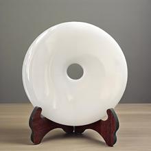 天然四川汉白玉平安扣摆件玉石居家饰品和氏璧摆件平安环商务礼品