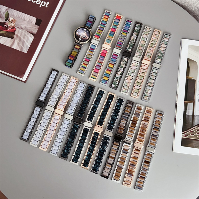 Suitable for Huawei Gt45 Watch Strap Metal Gt3 Resin Bracelet Ladies New Gt23Pro Classy Retro Amber