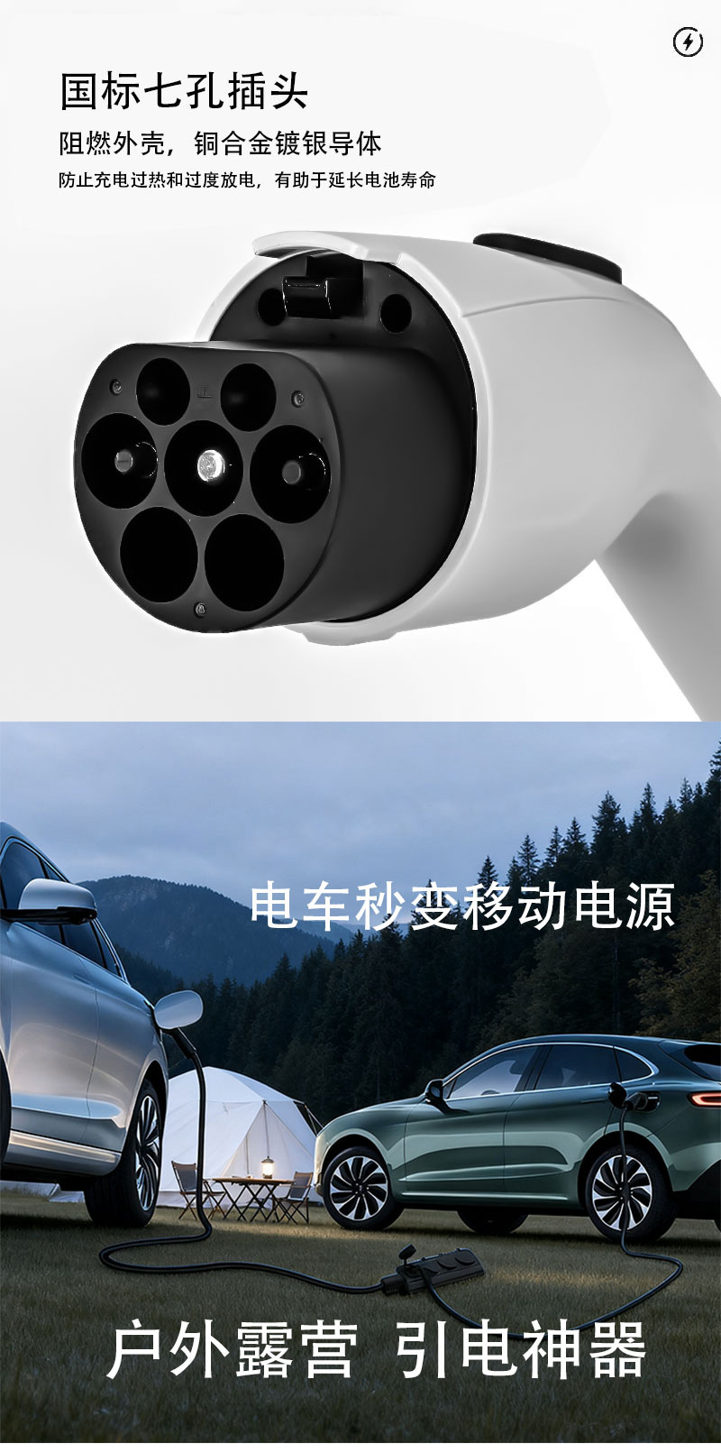 New Energy Vehicle Charging Gun 16A National Standard Power Supply Gun Tesla Byd External Charging V2L