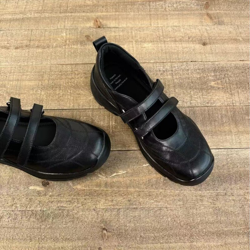 In Stock, Ships Instantly! Comfortable Height-Increasing Thick-Soled Sports Mary Jane Shoes for Petite Women, 2026 Mid-Heel Patchwork Casual Single Shoes for Women