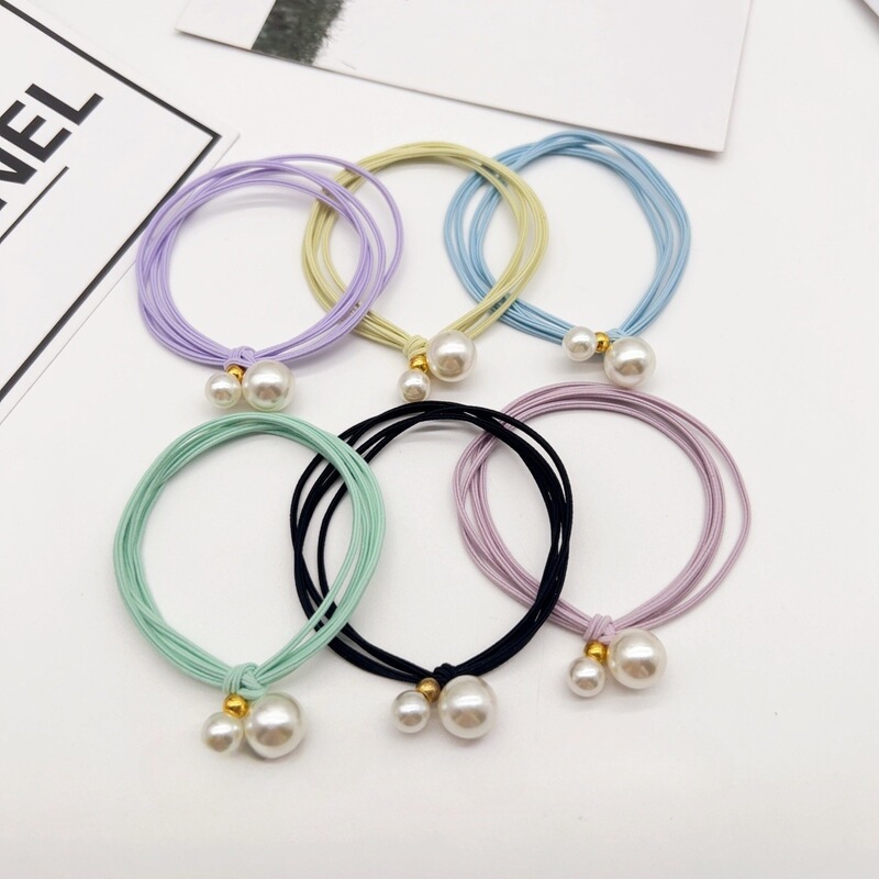 Snail Pearl Hair Band Rubber Band Simple Headwear Bracelet Women's Hair Band Headband New High-End Pearl Headband Wholesale