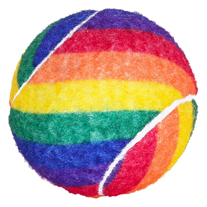 Фабрика Direct Amazon популярная Радужная теннисная игрушка для собак Эластичный Теннис устойчивый к укусам резиновый теннис для домашних животных