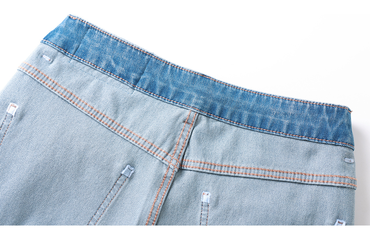 Quần jean nữ ống rộng cạp cao chín phần, chất vải bốn chiều co giãn thoáng mát — xanh lam chi tiết 31