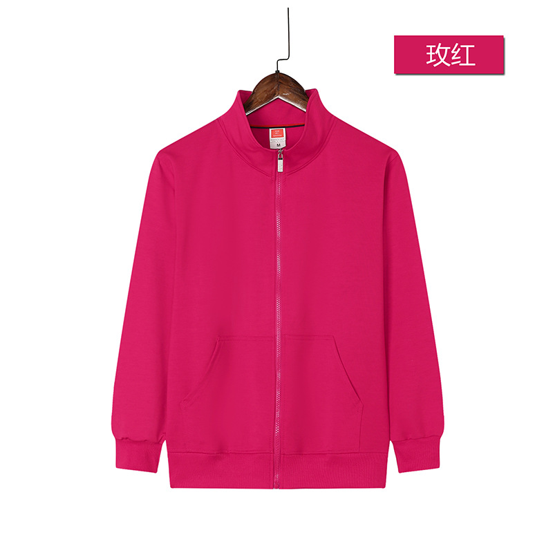 Suéter con cremallera elástica de cuatro lados logotipo impreso collar de pie ropa de trabajo de empresa actividad cultural camisa abrigo bordado Diseño de DIY