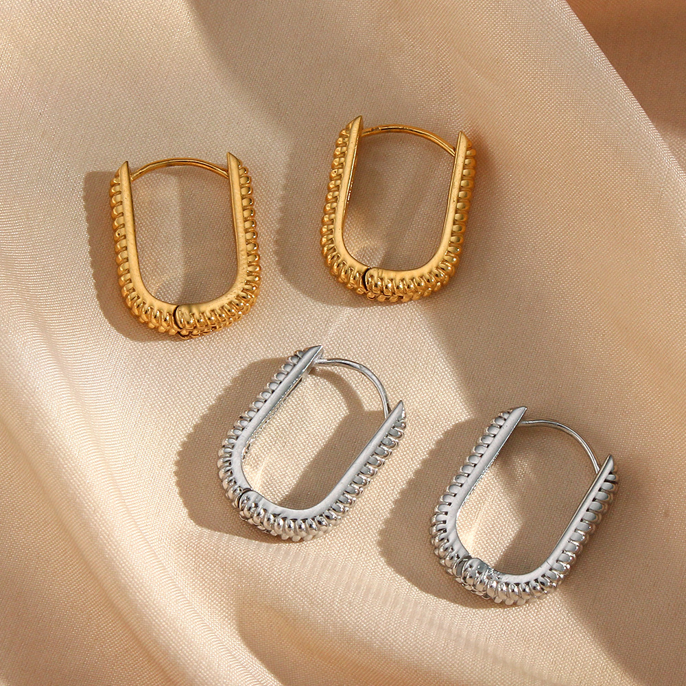 Fashion Geometric Plating Stainless Steel Gold Plated Earrings display picture 1