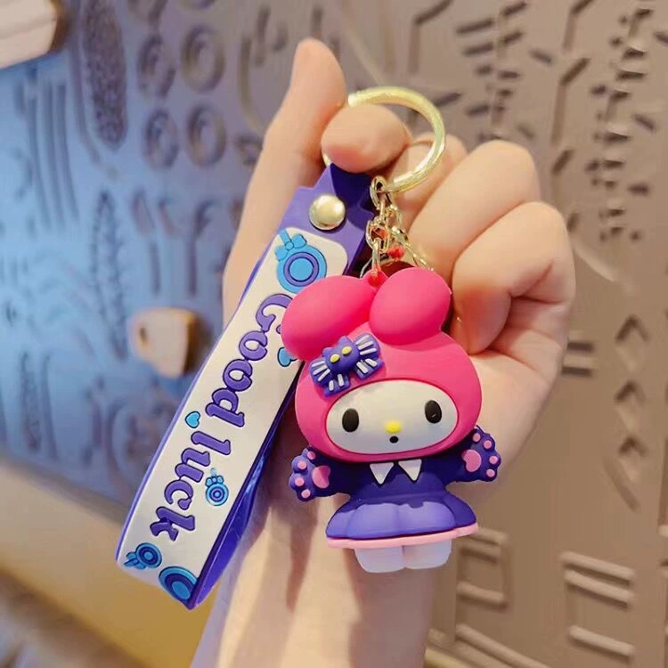 Кулон на брелке (Sanrio) Набор милых силиконовых подвесок — мягкие резиновые талисманчики, подарок на день рождения, различные персонажи