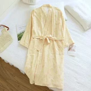 女夏季睡衣全棉睡裙新款日式纯棉纱布和服浴袍夏天睡袍家居服