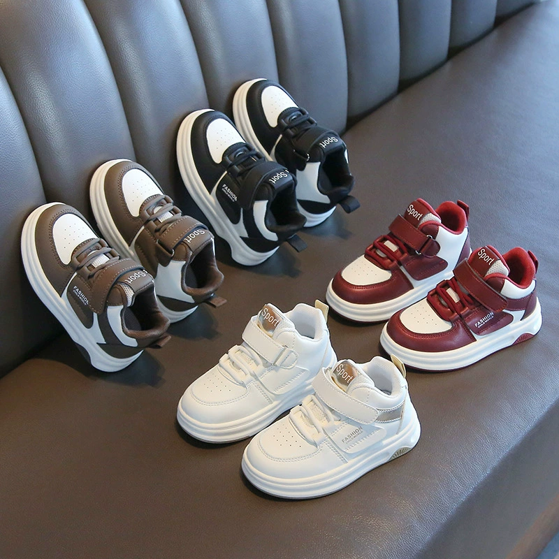 Детская спортивная обувь 2025 весна и осень новая девушка маленькая белая обувь высокая банда мальчиков повседневная обувь мягкая подошва детская обувь