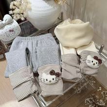 女童秋冬季加绒加厚保暖打底裤宝宝洋气外穿卡通裤子儿童衣服童装