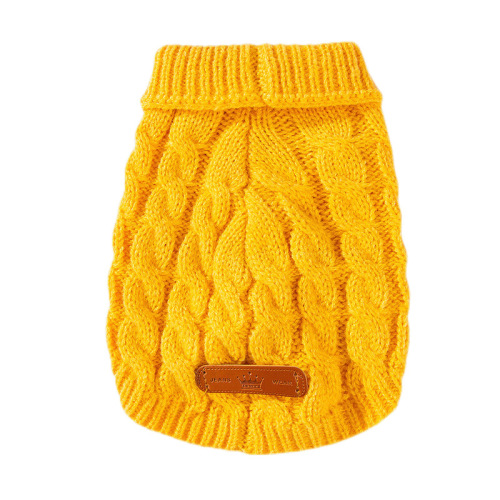 Dog Clothes Autumn/Winter Simple Cable Knit Sweater Warm Two-Paw Medium/Small Dogs Teddy Bichon Pet Clothes