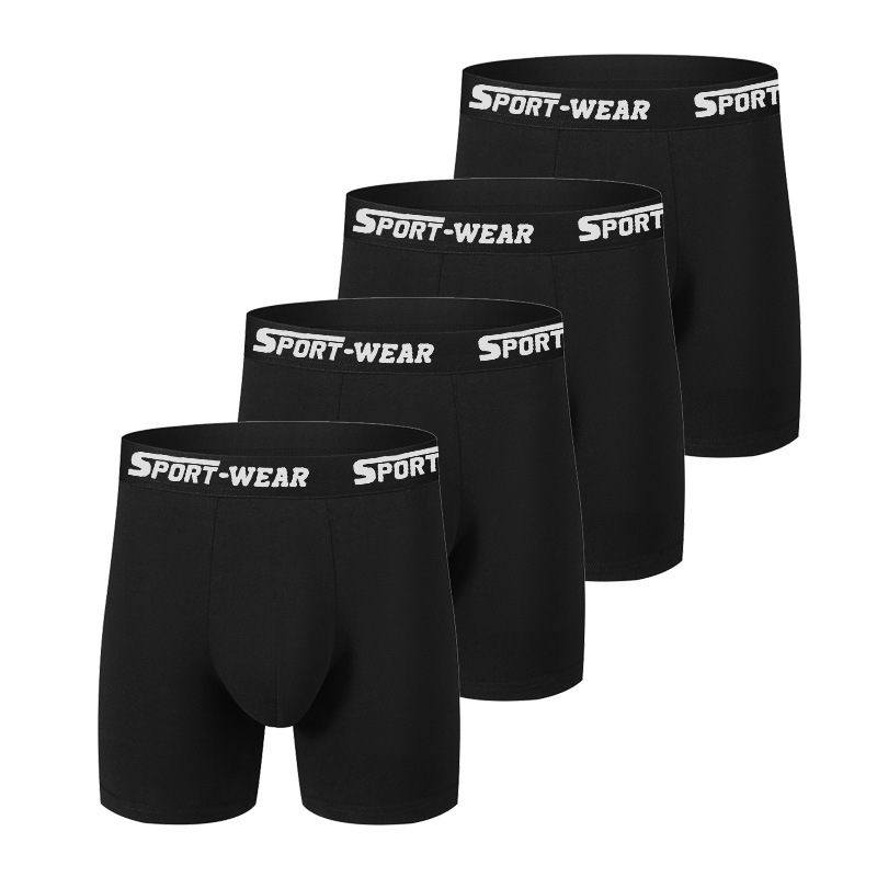 Men's Long Length Mid-Rise Sports Boxer Briefs Anti Chafing Elastic Bestseller Underwear_voghion.com