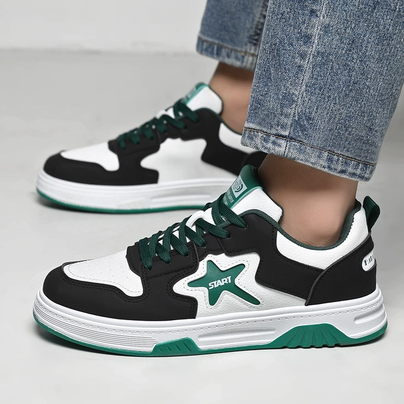 Мужская обувь 2025 весна новая дышащая маленькая белая обувь мужская модная дикая спортивная обувь на толстой подошве повседневная обувь